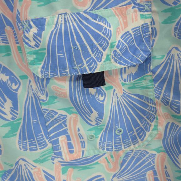 Vineyard Vines Swim Trunks Mens Large Seashell Coral Pockets Drawstring Unlined - Picture 5 of 10